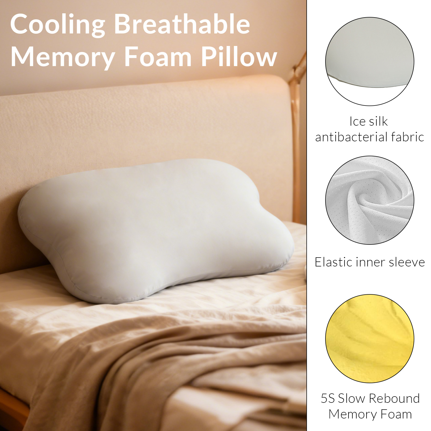Cervical Neck Pillow for Neck  - Memory Foam Orthopedic Pillow Neck Pain review and price